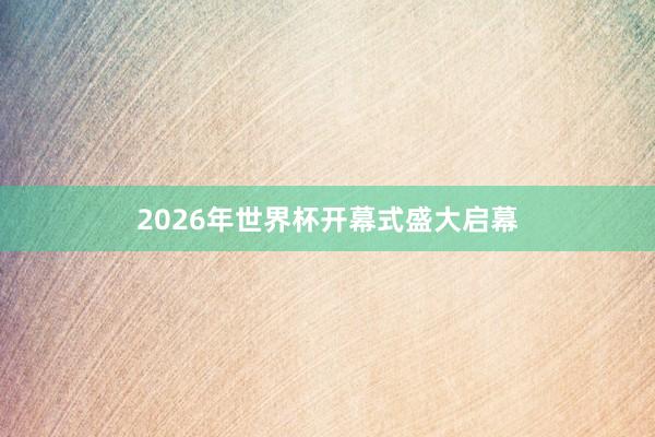 2026年世界杯开幕式盛大启幕