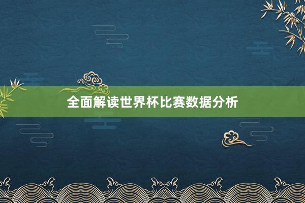 全面解读世界杯比赛数据分析